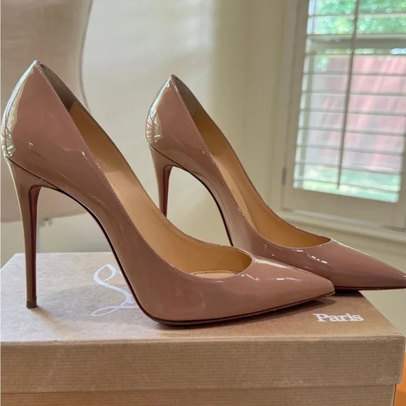 Christian Louboutin Women's Patent Leather Pumps - Nude - Picture 5 of 5